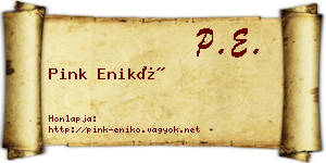 Pink Enikő névjegykártya